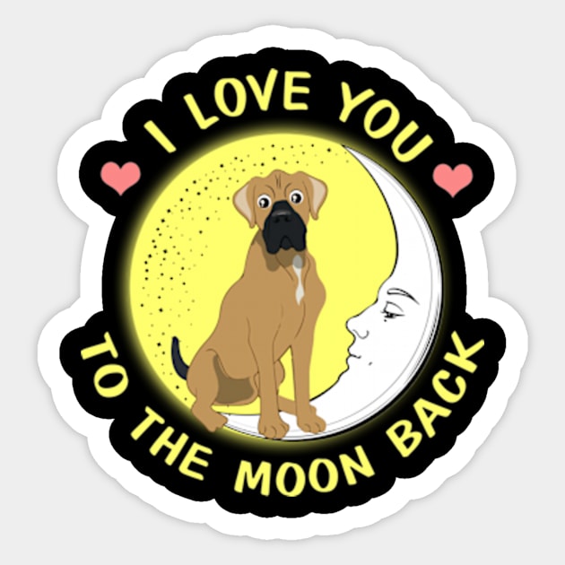 I Love You To The Moon And Back Boxer Sticker by AstridLdenOs